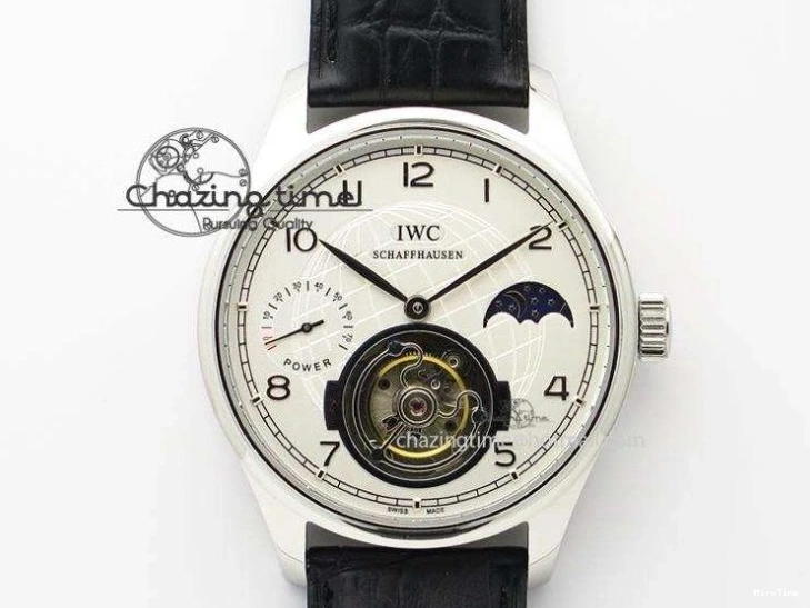 MIROTIME 1220 Portuguese Tourbillon IW5046 RG ZF Best Edition Gray Dial on Black Leather Strap SmoothTexture 7142